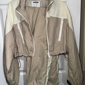 Garage Women's Two-Tone Tracksuit - Cream and Tan